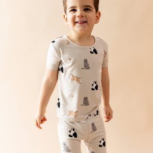 Short Sleeve Pajamas in Fluffy Cat