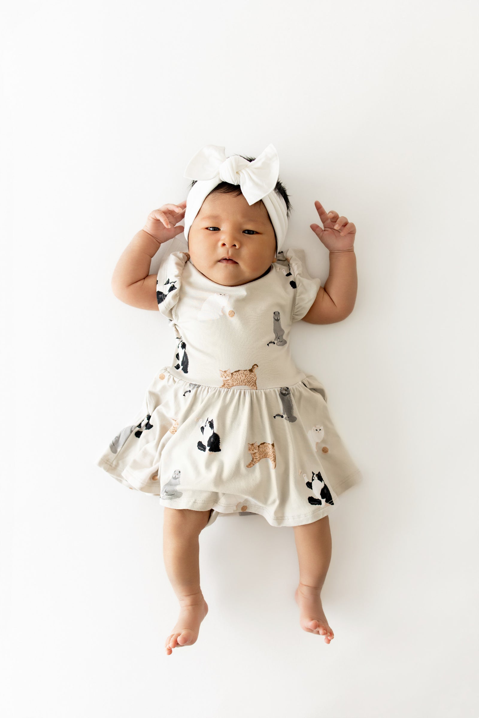 Twirl Bodysuit Dress in Fluffy Cat - Image 3