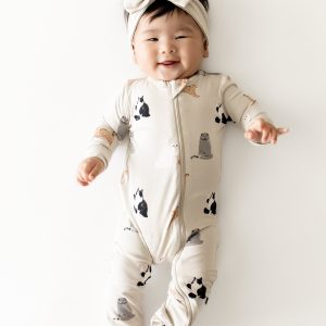 Zippered Romper in Fluffy Cat