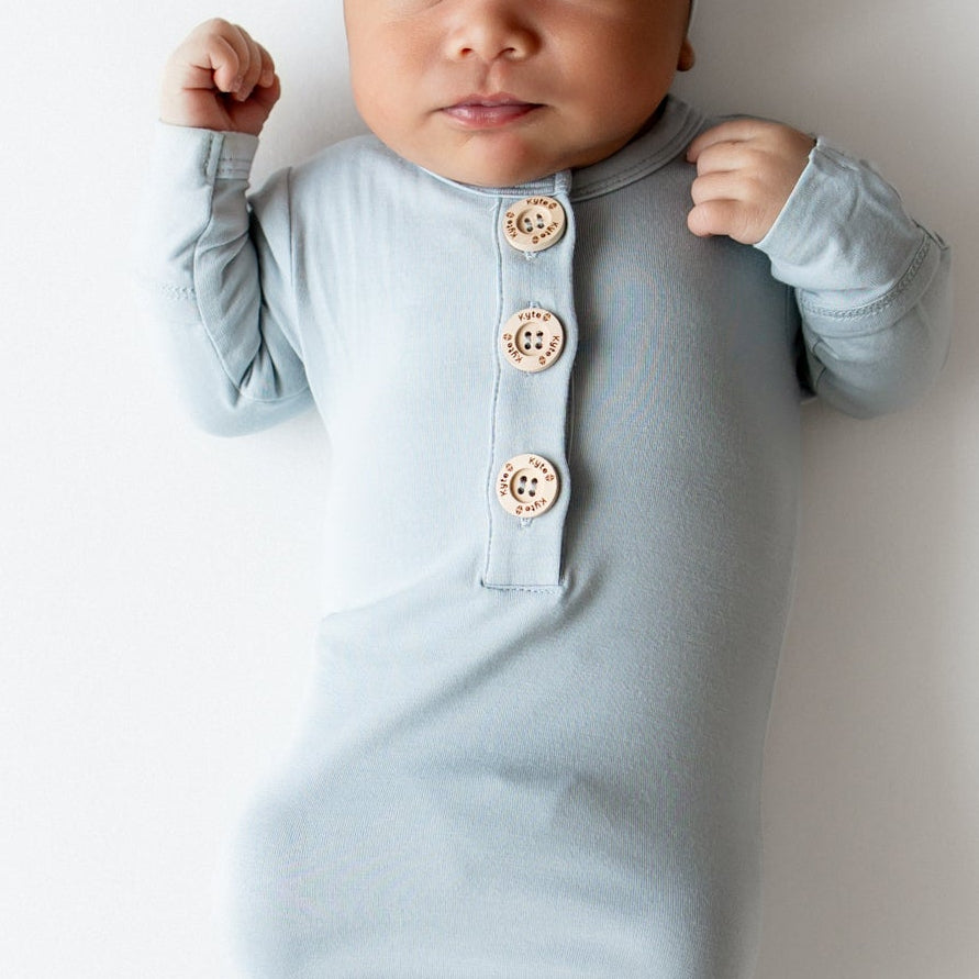 Knotted Day Gown with Hat Set in Fog - Image 2