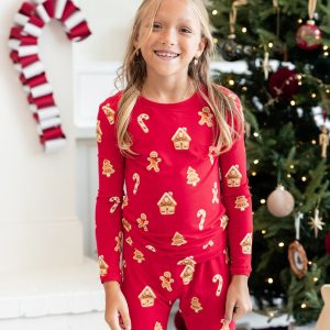 Long Sleeve Pajamas in Gingerbread