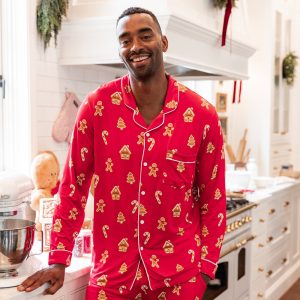 Men's Long Sleeve Pajama Set in Gingerbread