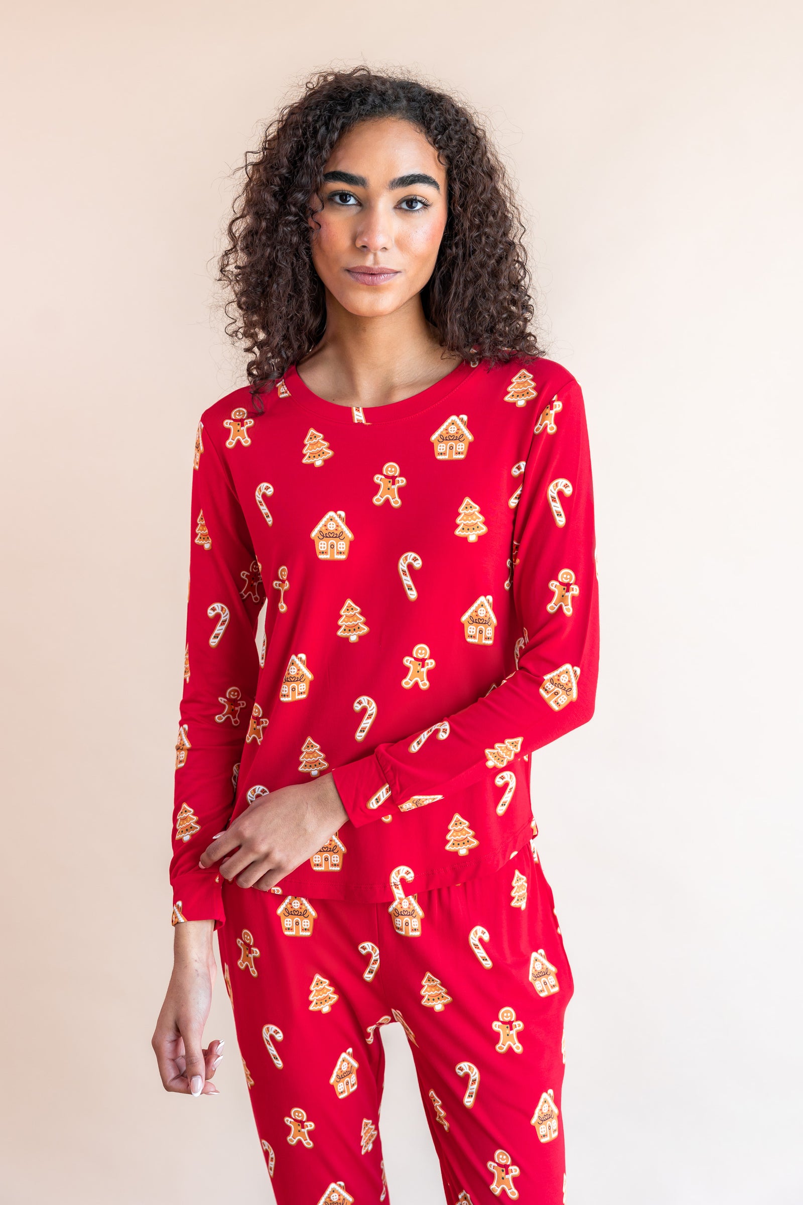 Women's Jogger Pajama Set in Gingerbread - Image 2