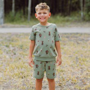 Short Sleeve Jogger Set in Groot