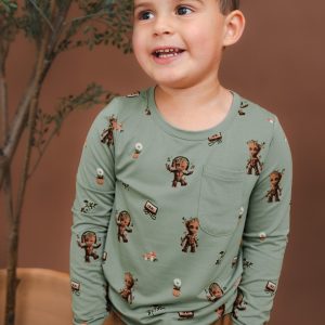 Long Sleeve Toddler Crew Neck Tee in Groot