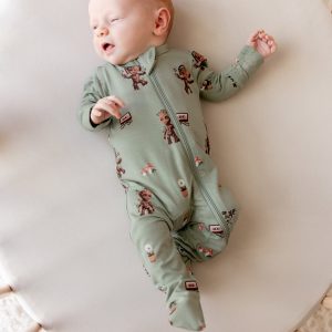 Zippered Footie in Groot