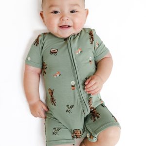 Zipper Shortall Romper in Groot