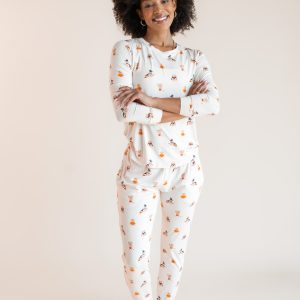 Women's Jogger Pajama Set in Halloween Teddy
