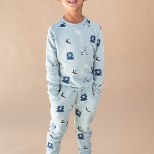 Long Sleeve Jogger Set in Vintage Hockey