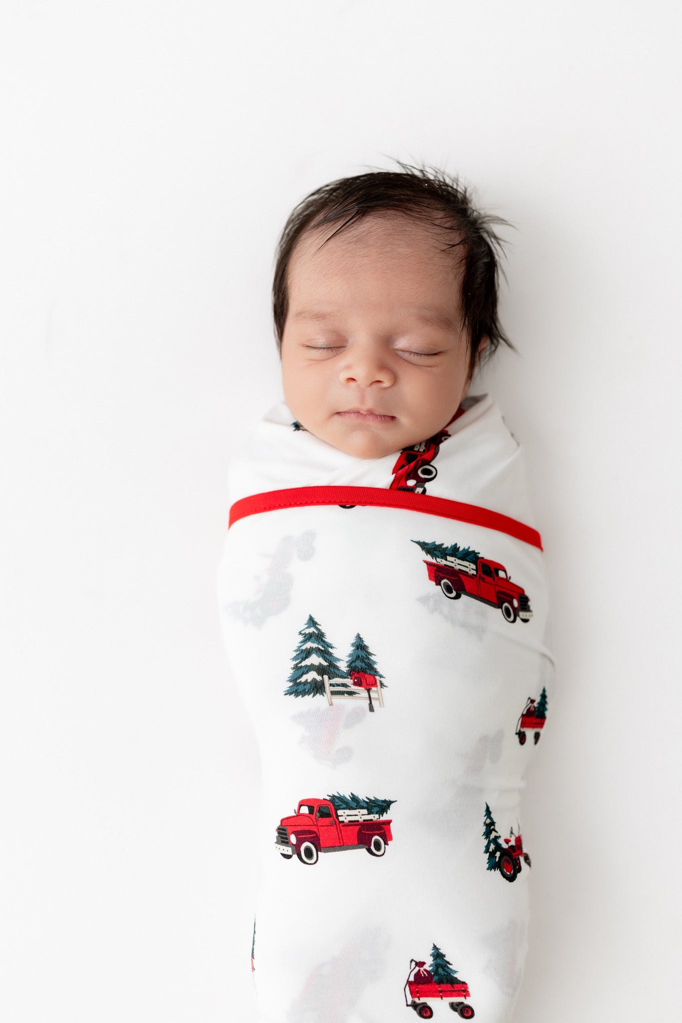 Swaddle Blanket in Holiday Tree Farm - Image 3
