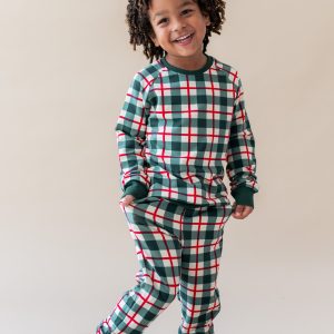 Long Sleeve Jogger Set in Holiday Plaid
