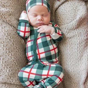 Take Me Home Set with Cap in Holiday Plaid