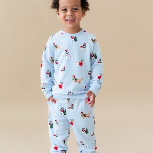 Long Sleeve Jogger Set in Holiday Pups