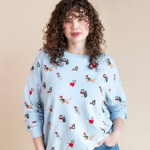 Women's Sweatshirt in Holiday Pups