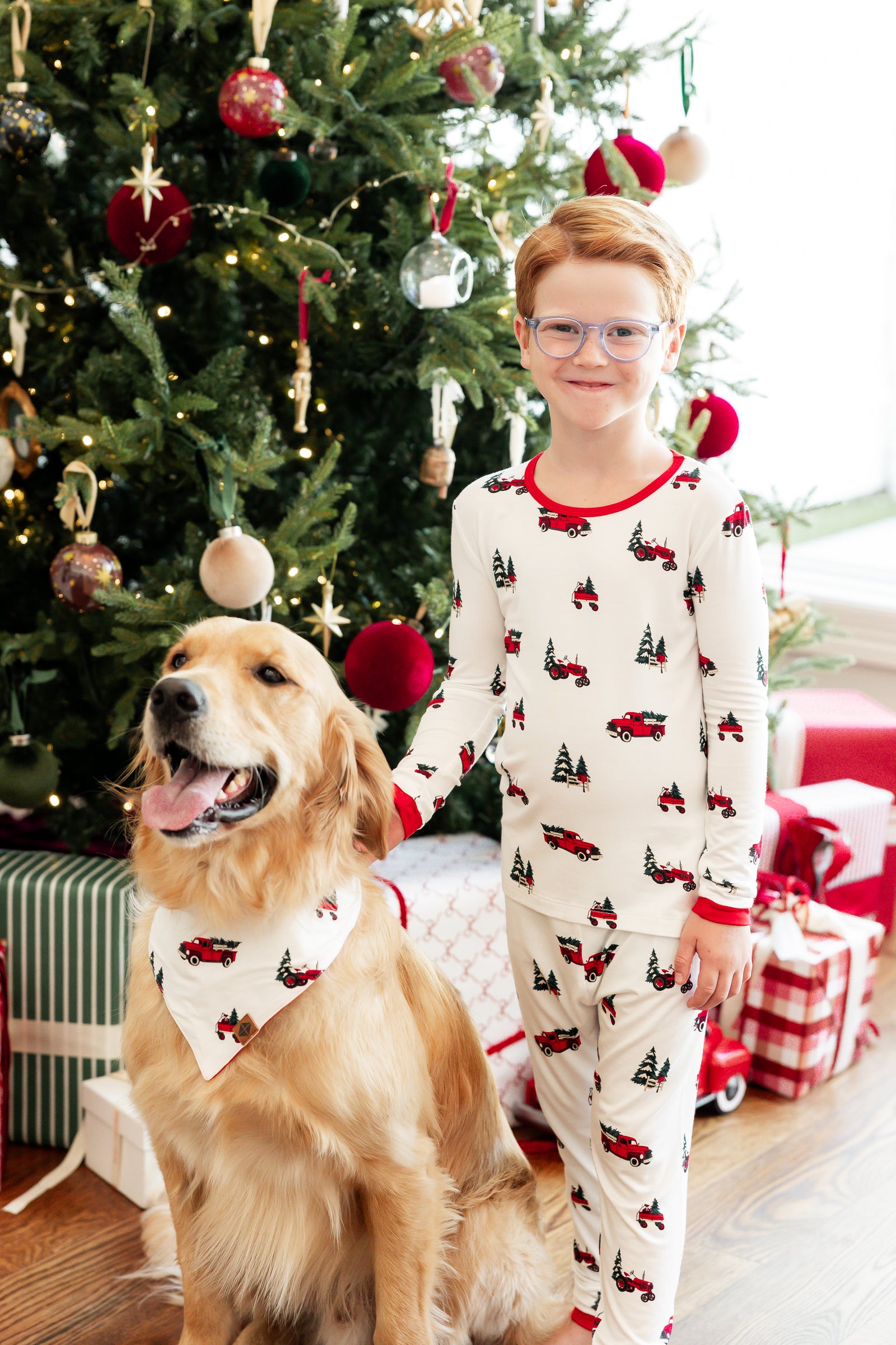 Long Sleeve Pajamas in Holiday Tree Farm - Image 4
