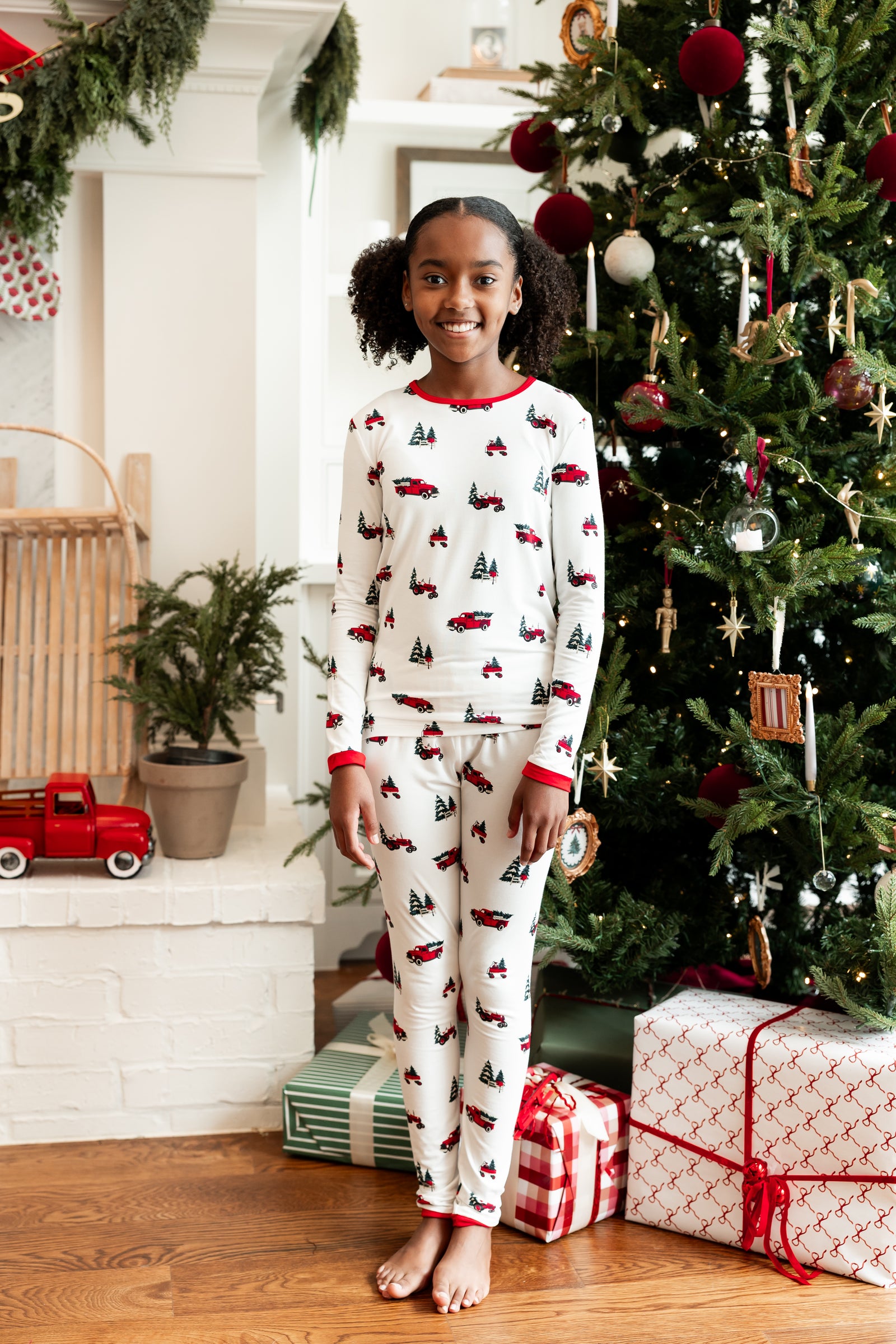 Long Sleeve Pajamas in Holiday Tree Farm - Image 6