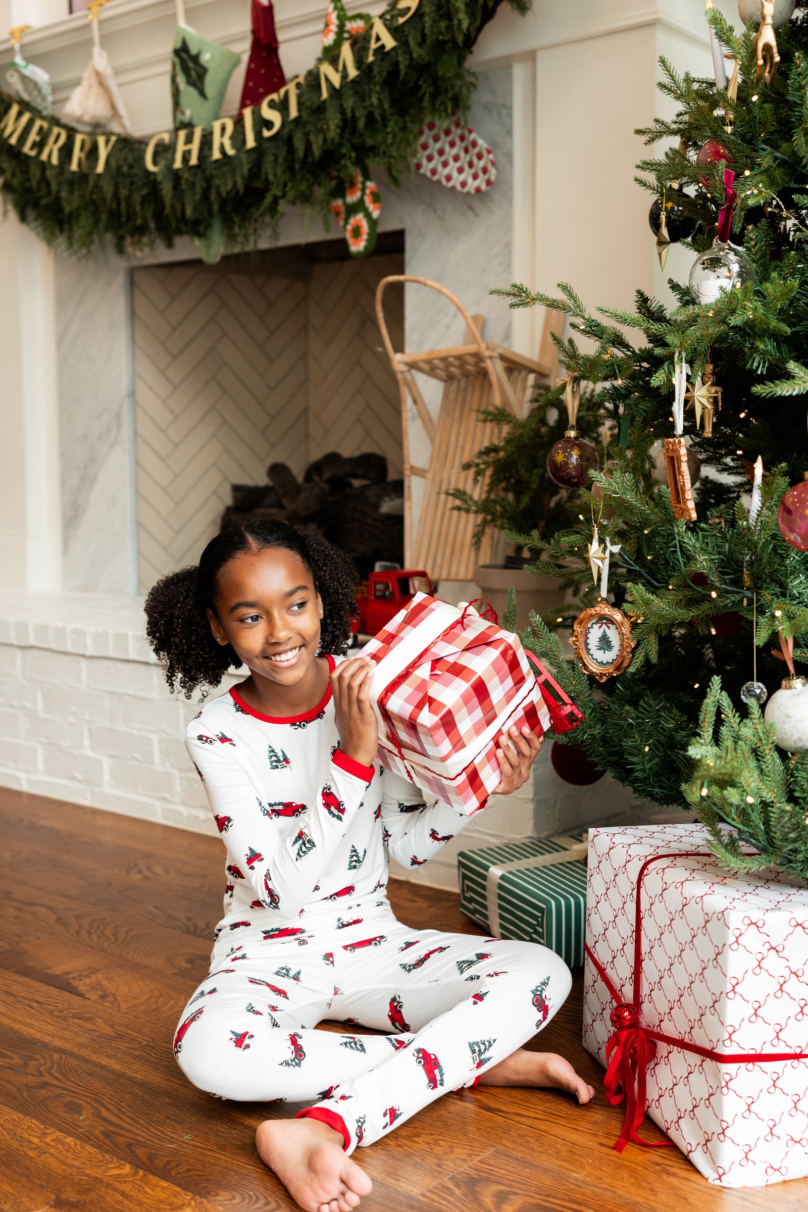 Long Sleeve Pajamas in Holiday Tree Farm - Image 5