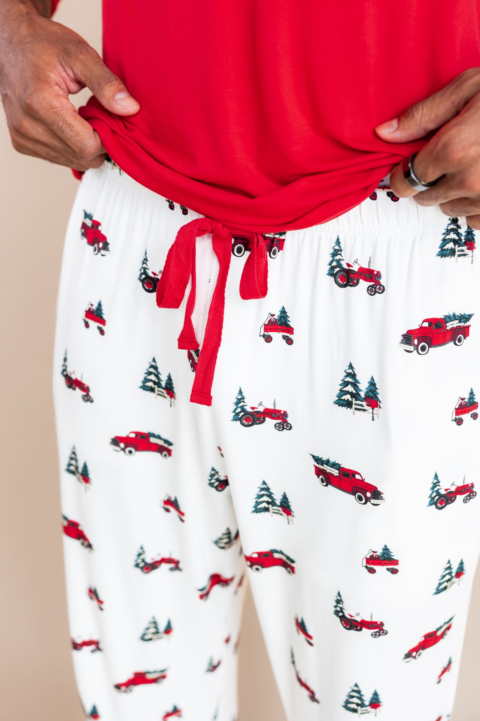 Men's Lounge Pants in Holiday Tree Farm - Image 2