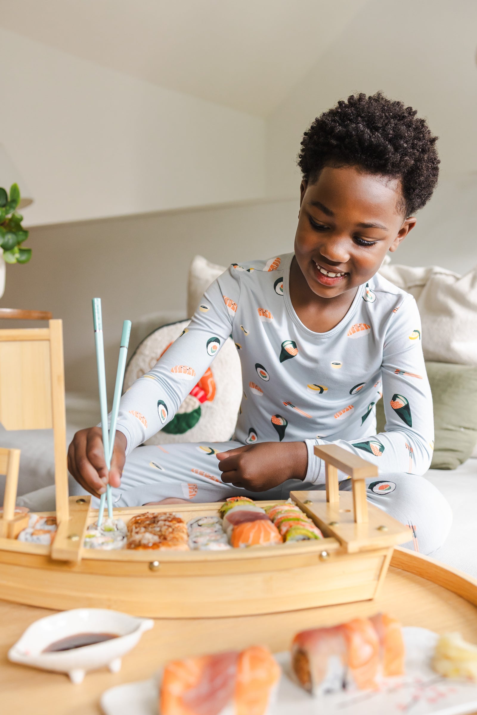 Long Sleeve Pajamas in Ice Sushi - Image 5