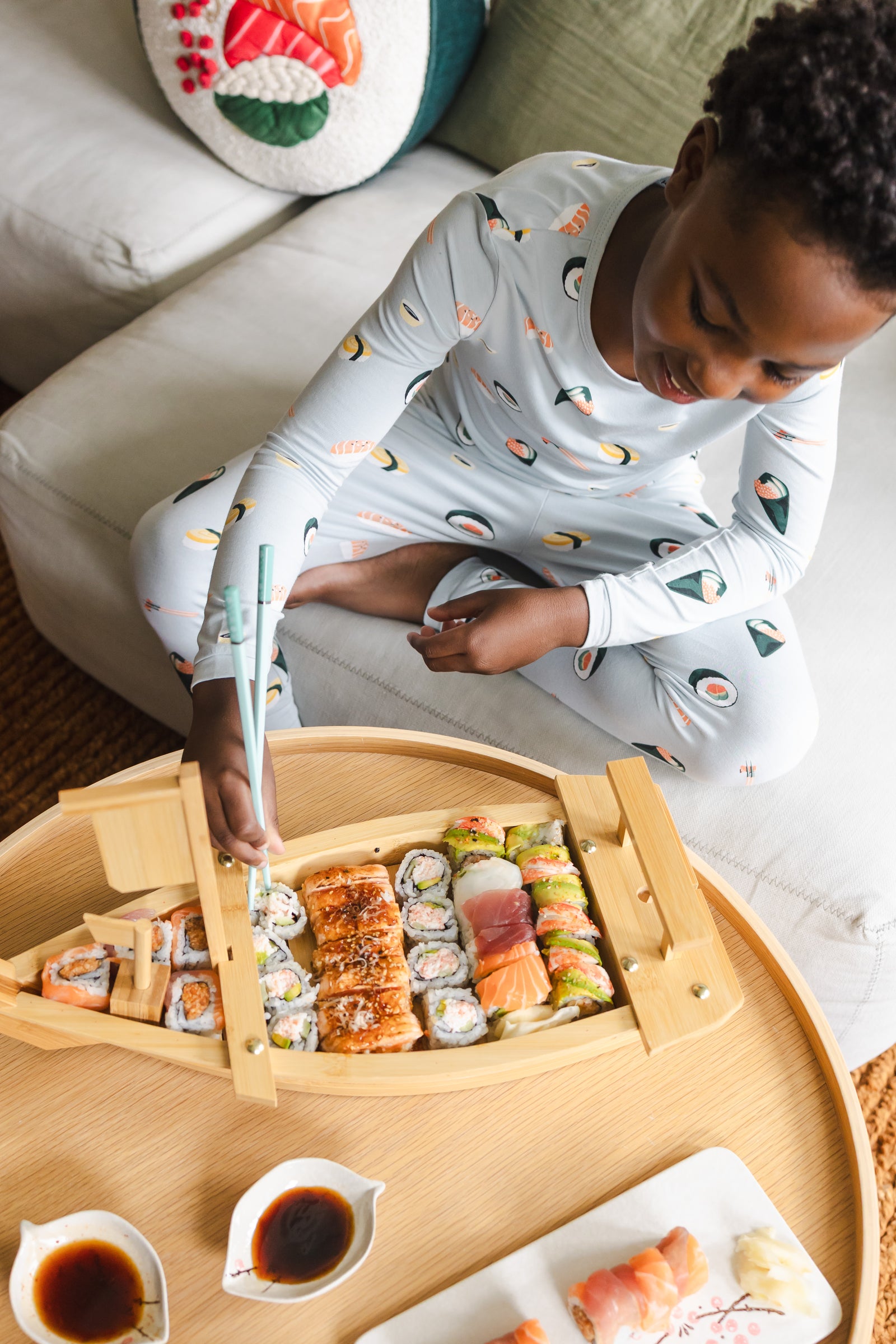 Long Sleeve Pajamas in Ice Sushi - Image 4