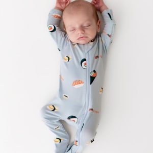 Zippered Footie in Ice Sushi
