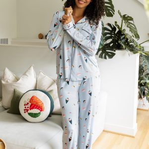 Long-Sleeved Women's Pajama Set in Ice Sushi