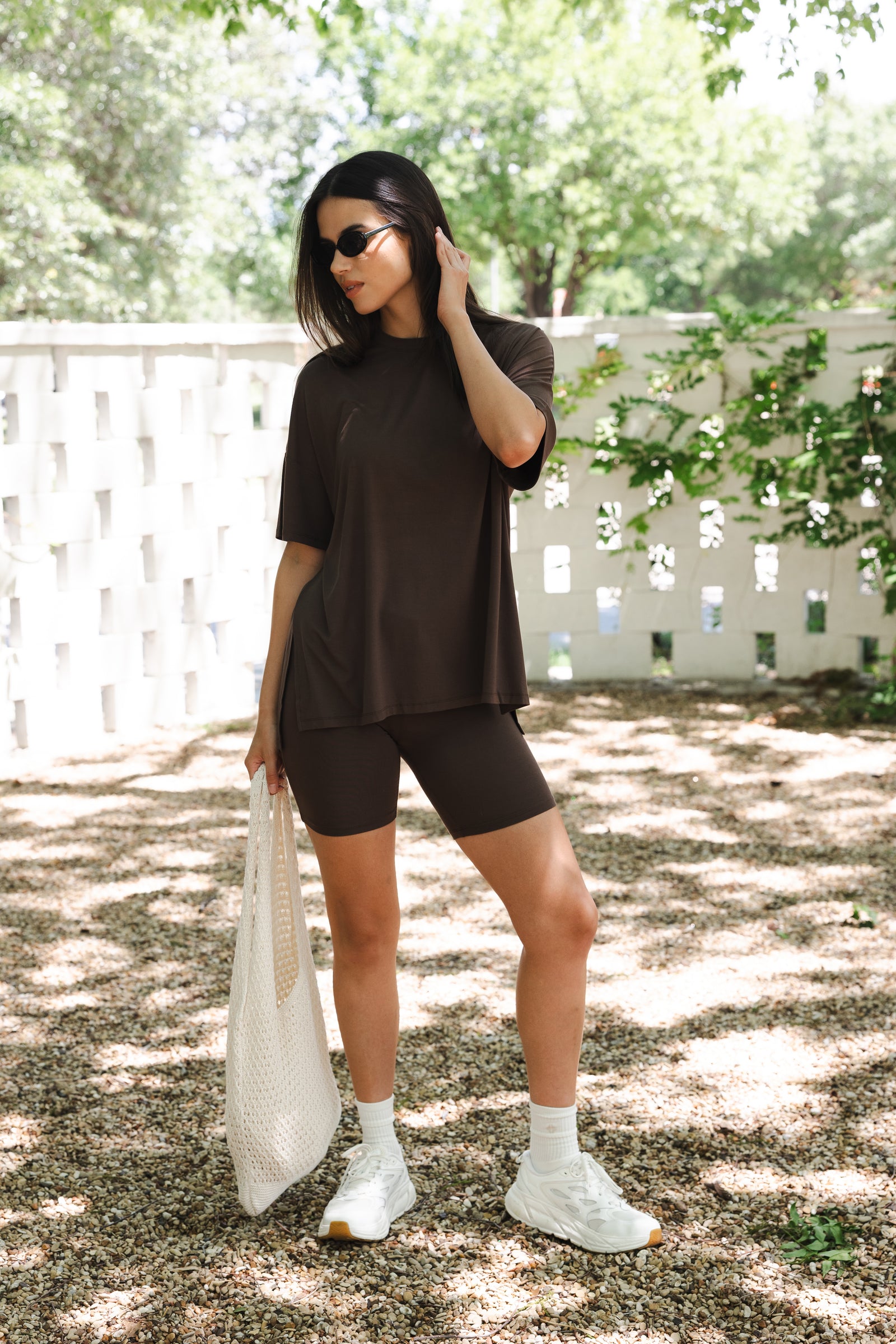 Women’s Biker Short Set in Espresso - Image 4