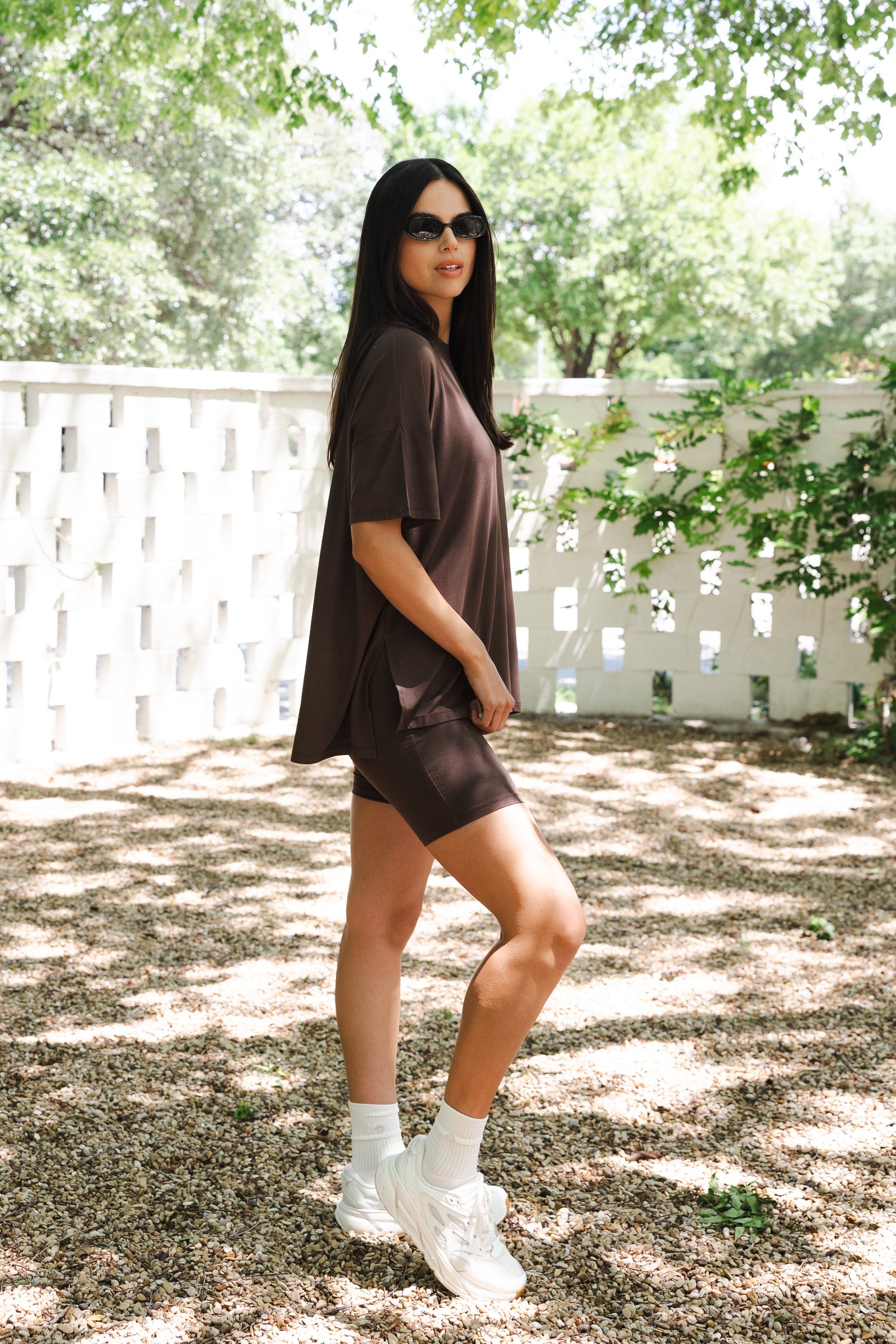 Women’s Biker Short Set in Espresso - Image 3