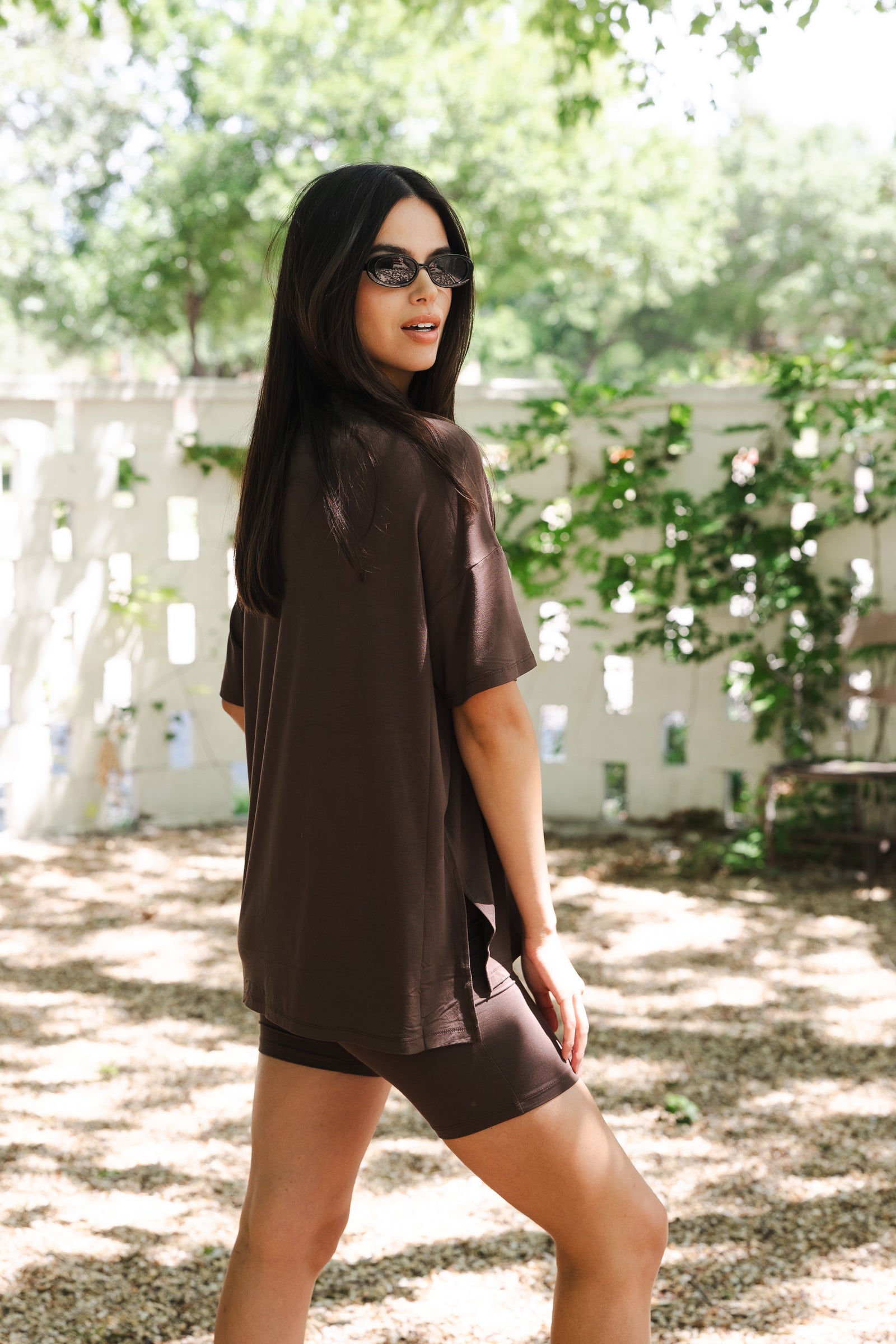 Women’s Biker Short Set in Espresso - Image 2