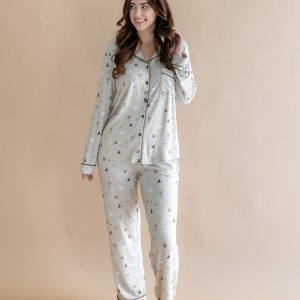Long-Sleeved Women's Pajama Set in Starry Icon