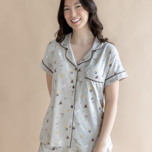 Women's Short Sleeve Pajama Set in Starry Icon