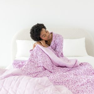 Adult Quilted Blanket in Thistle Leopard 2.5