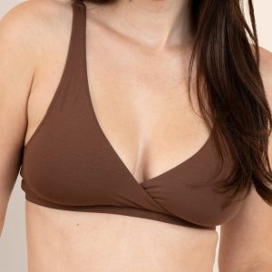 Women's Cross Front Bralette in Toffee