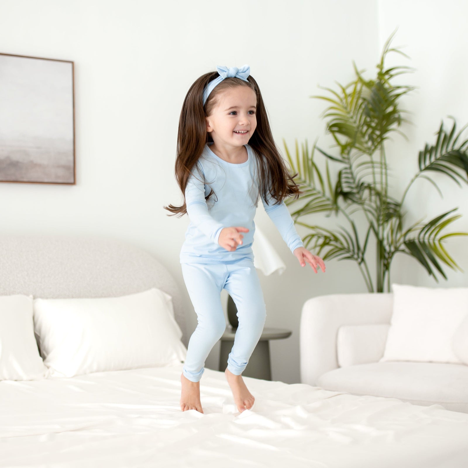 Long Sleeve Pajamas in Breeze - Image 3