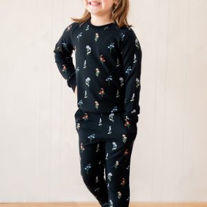 Long Sleeve Jogger Set in Midnight Wildflower