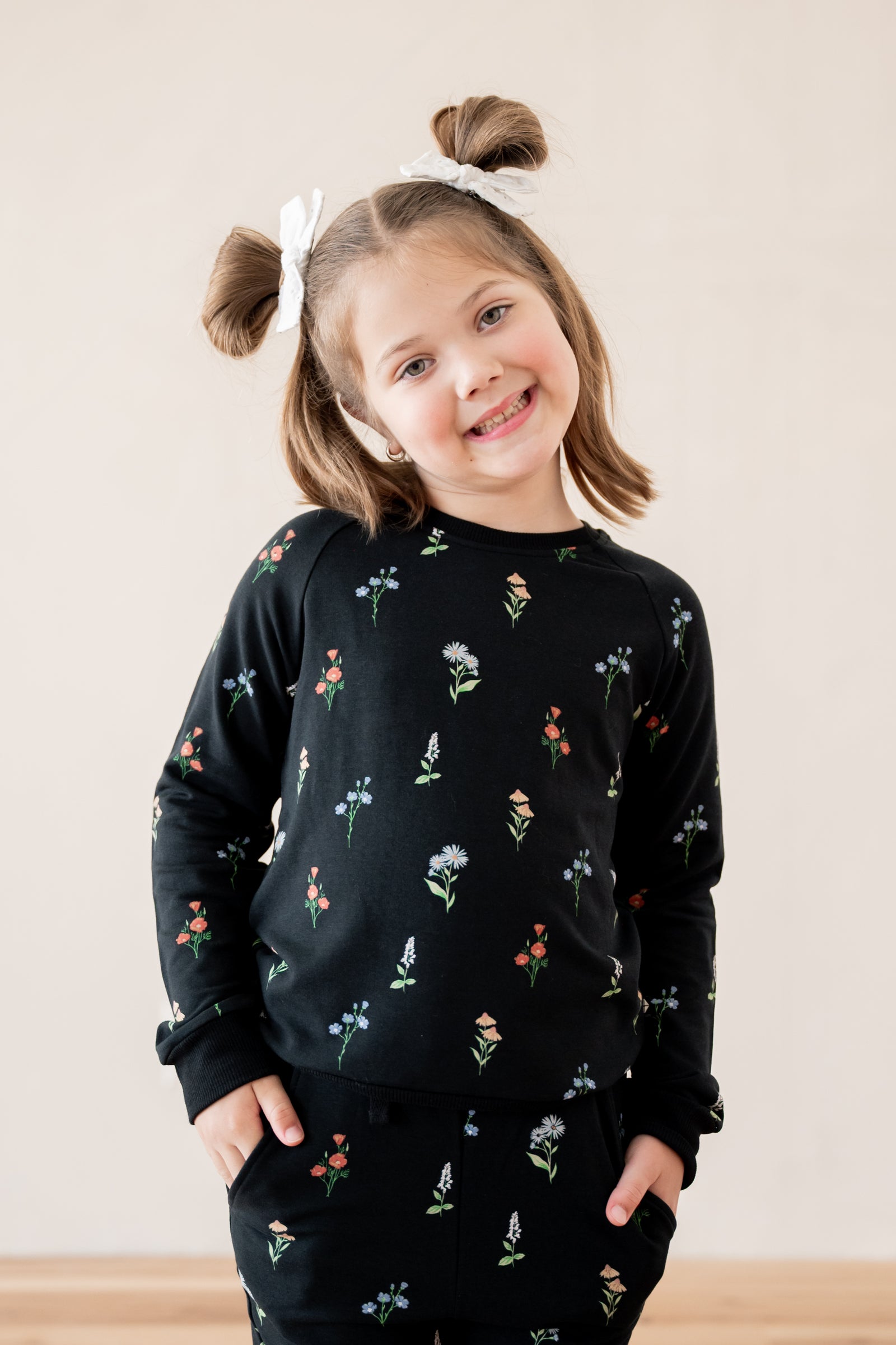 Long Sleeve Jogger Set in Midnight Wildflower - Image 3