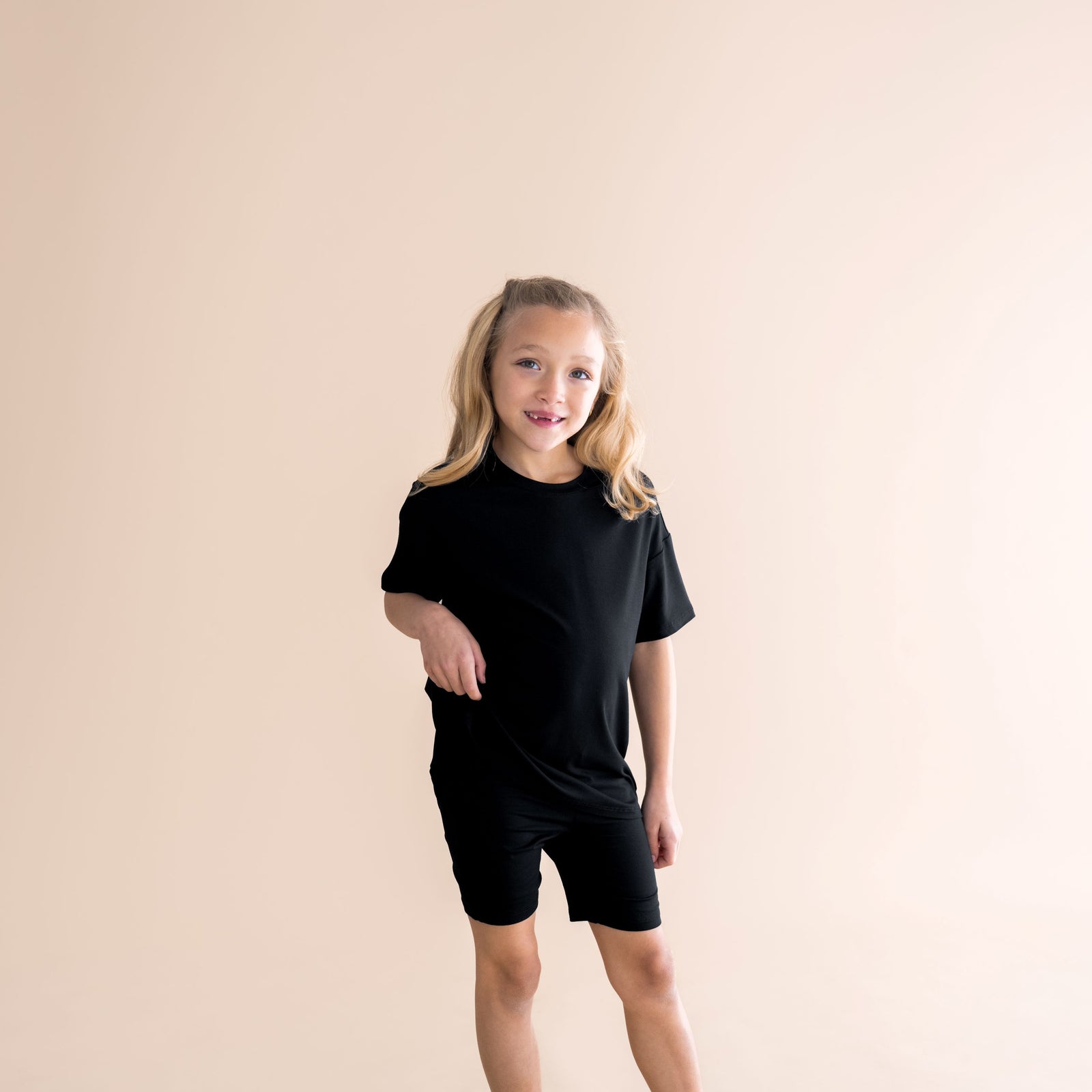 Toddler Biker Short Set in Midnight - Image 3