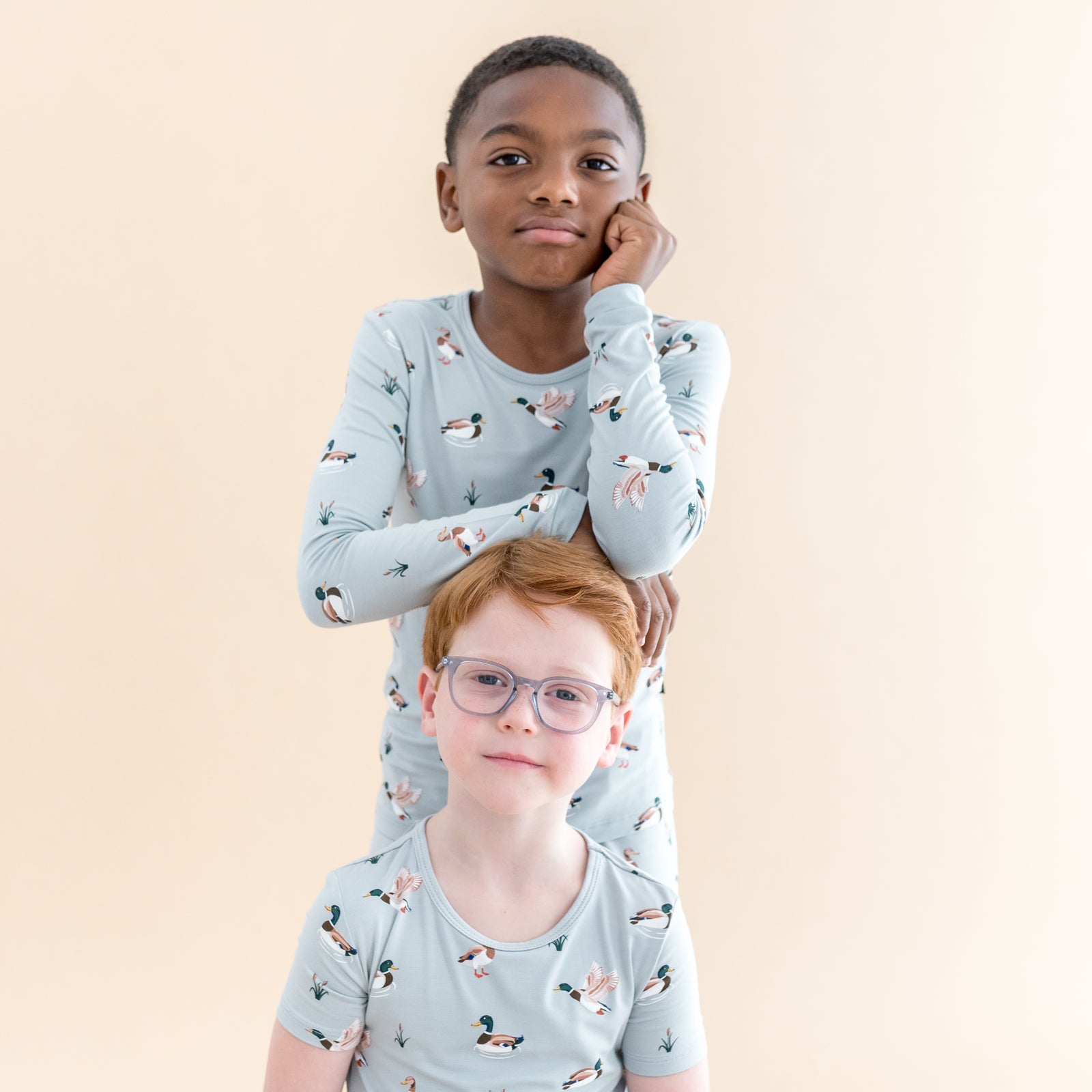 Short Sleeve Pajamas in Mallard Duck - Image 3