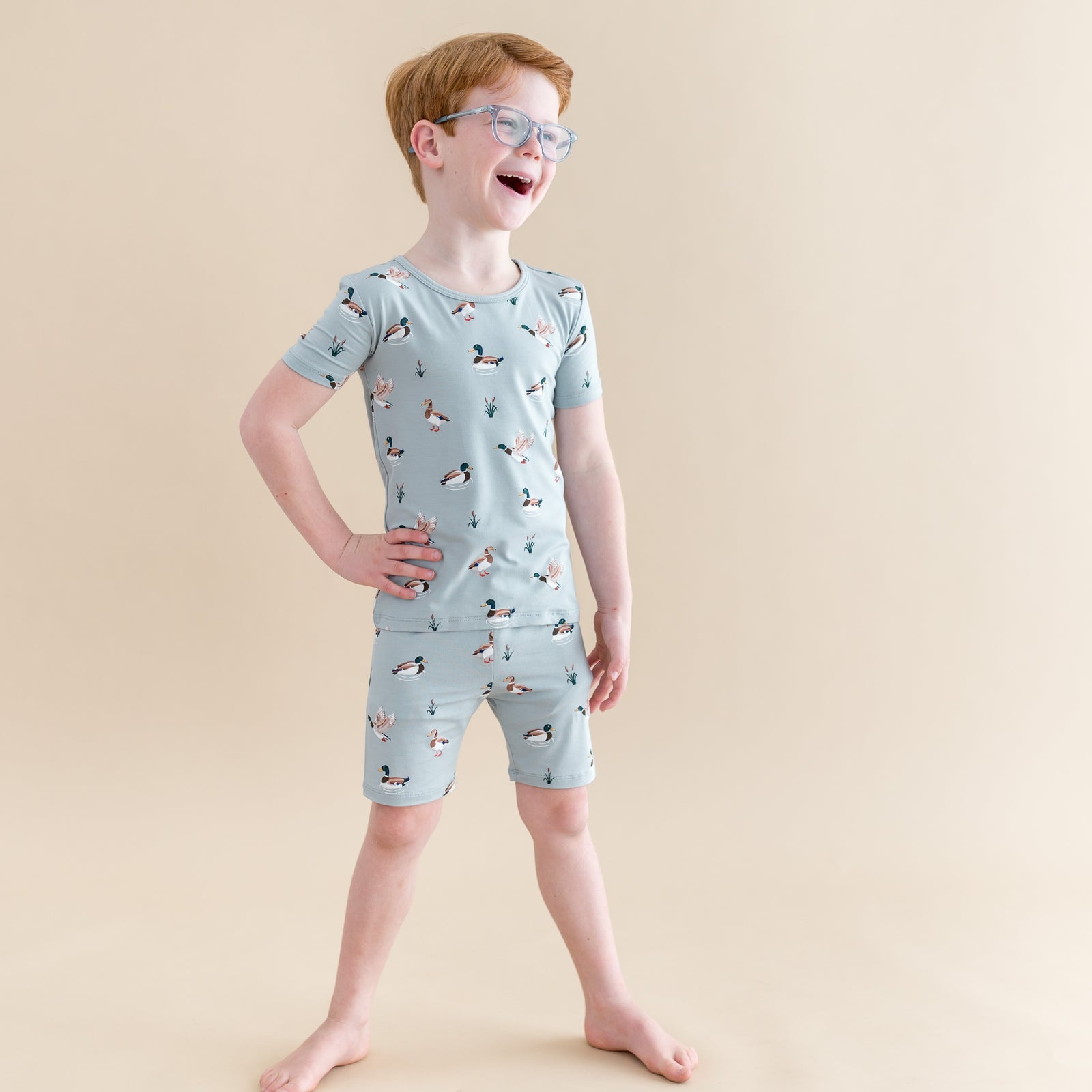 Short Sleeve Pajamas in Mallard Duck - Image 4