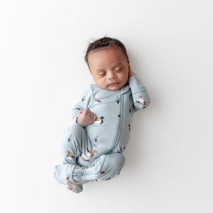 Zippered Footie in Mallard Duck
