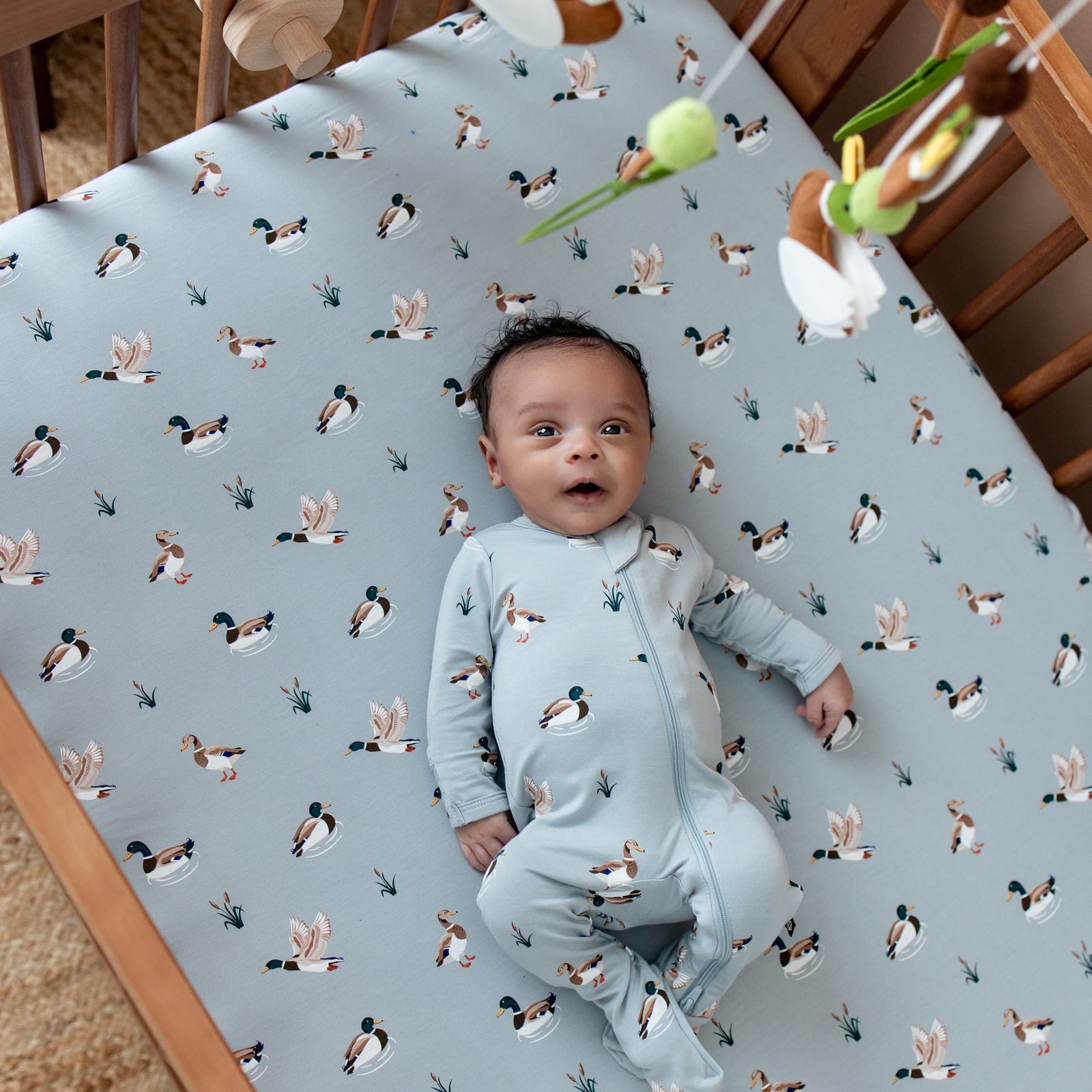 Crib Sheet in Mallard Duck - Image 2