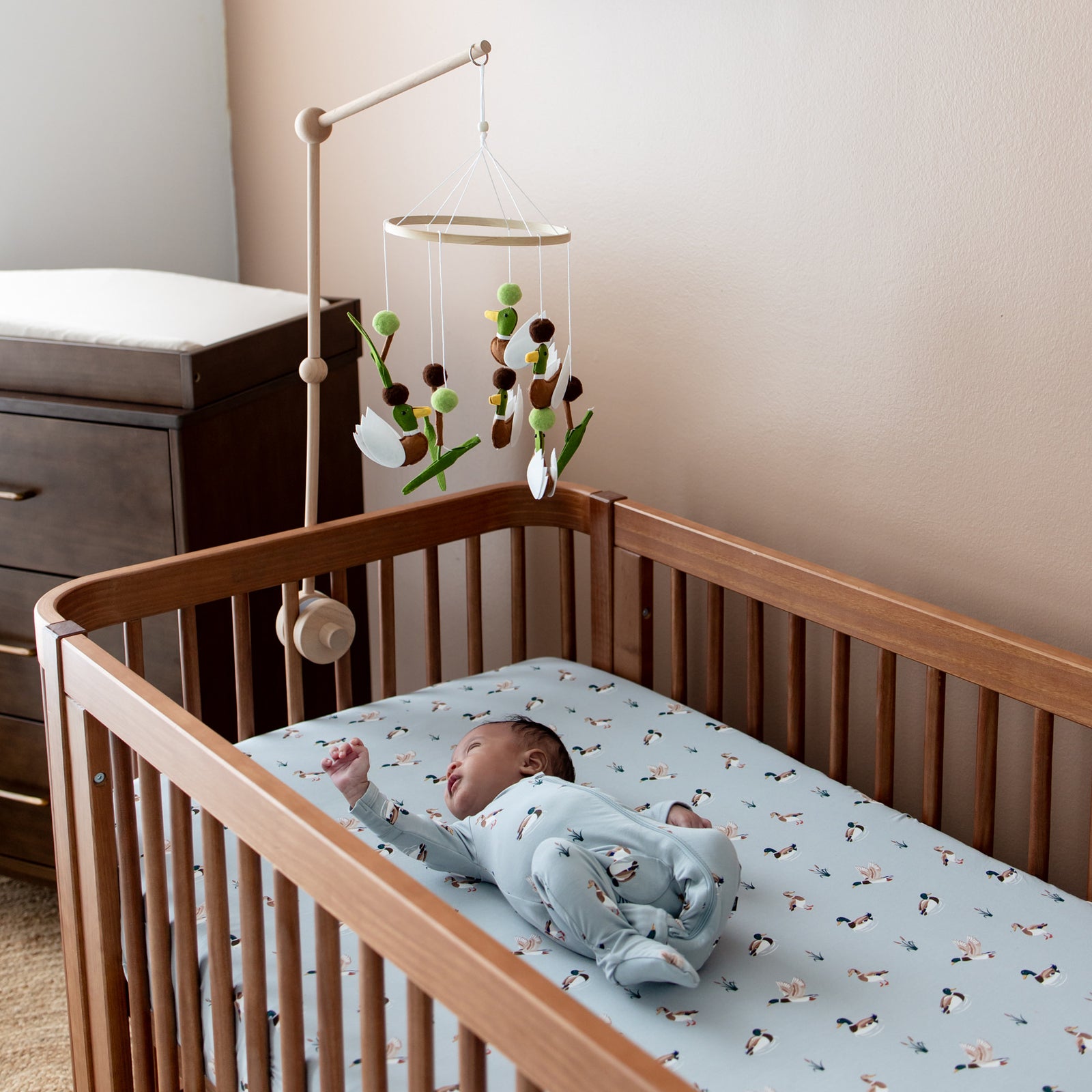 Crib Sheet in Mallard Duck - Image 4