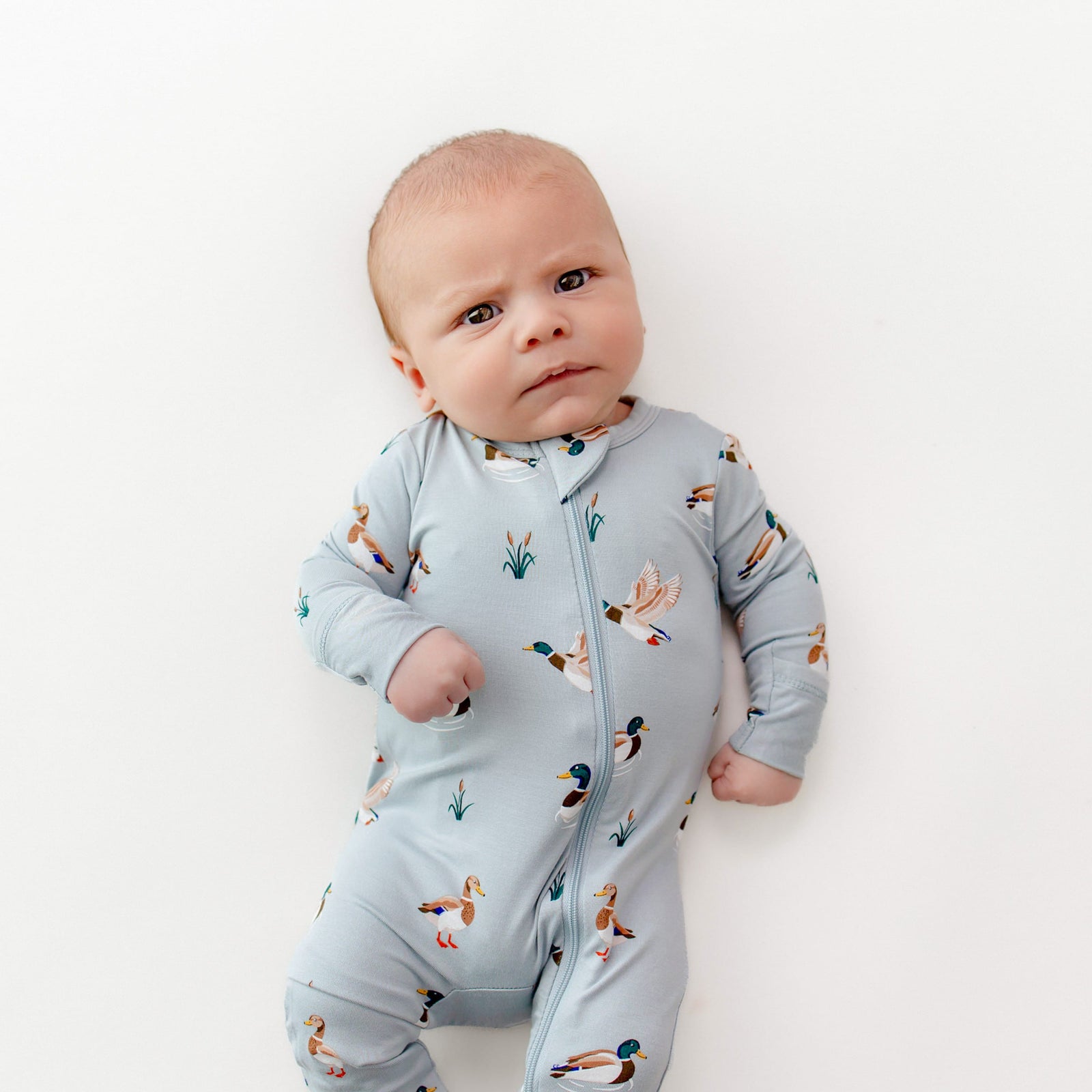 Zippered Romper in Mallard Duck - Image 3