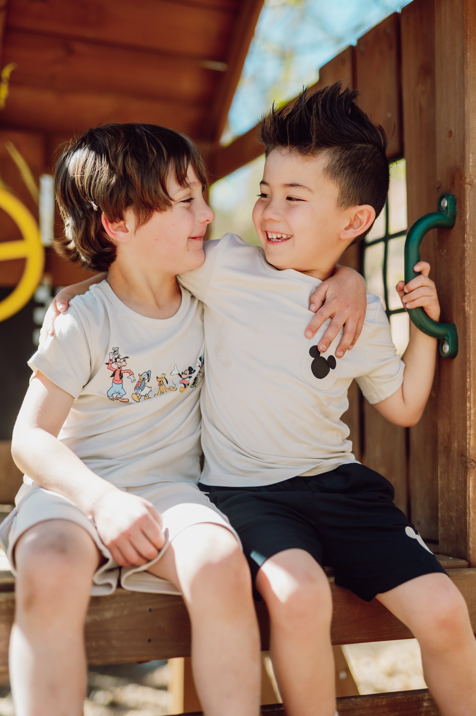 Toddler Basic Tee in Mickey and Friends on Ecru - Image 3