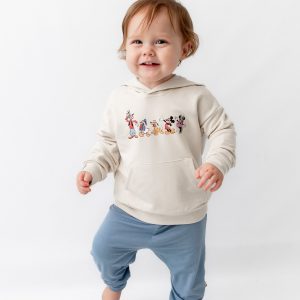 Hoodie in Mickey and Friends on Ecru