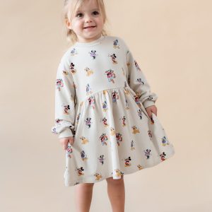 Long Sleeve Skater Dress in Mickey Mouse and Friends