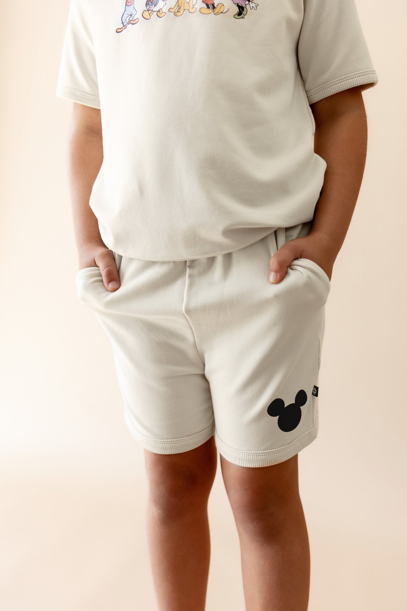 Short Sleeve Jogger Set in Mickey and Friends on Ecru - Image 6
