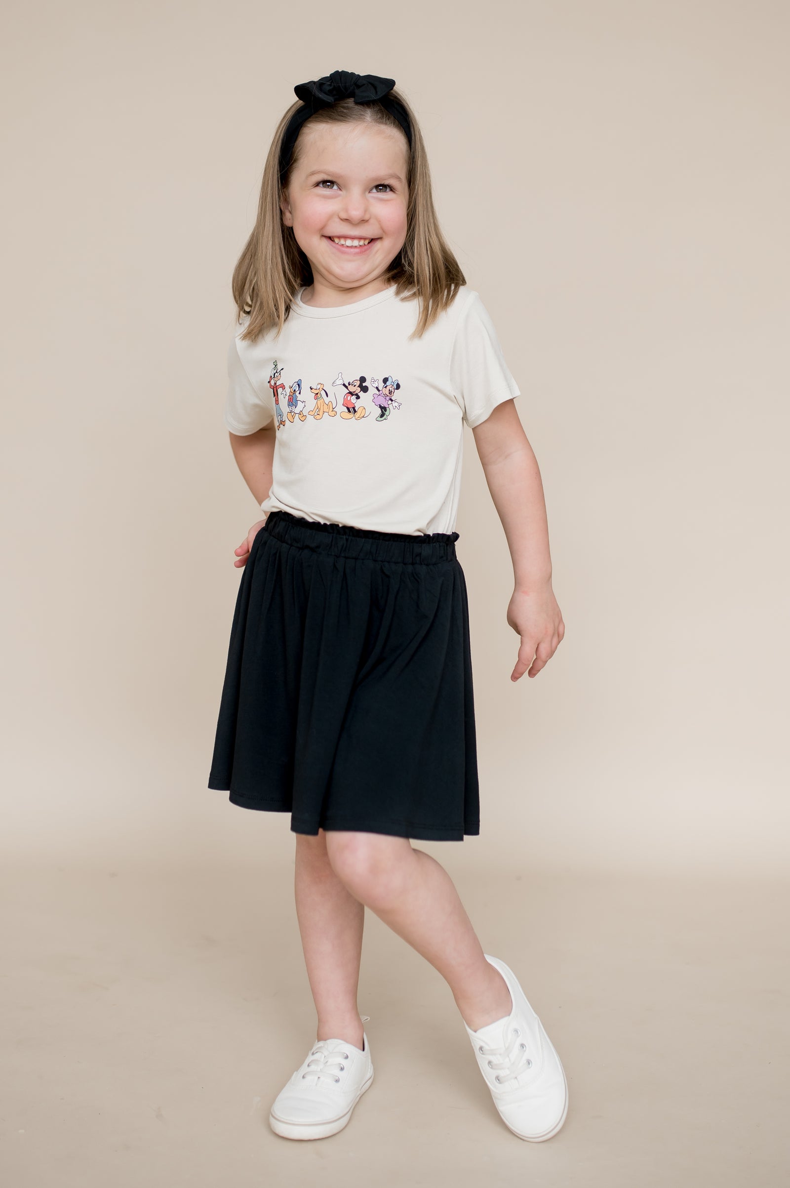 Toddler Basic Tee in Mickey and Friends on Ecru - Image 5