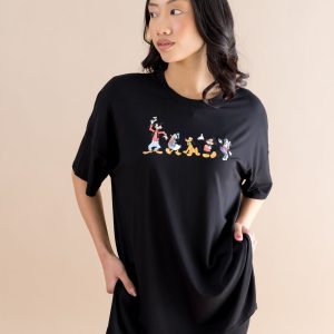 Women’s Biker Short Set in Mickey and Friends on Midnight