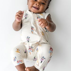 Zippered Sleeveless Romper in Mickey Mouse and Friends